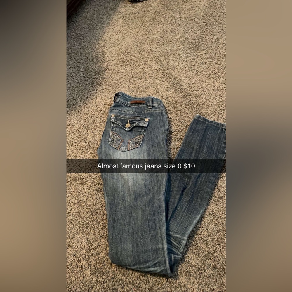 Size 0 Almost famous jean brand and worn once too tight